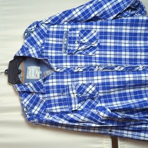 FUSAI by Focus Men's Distressed Long Sleeve Shirt